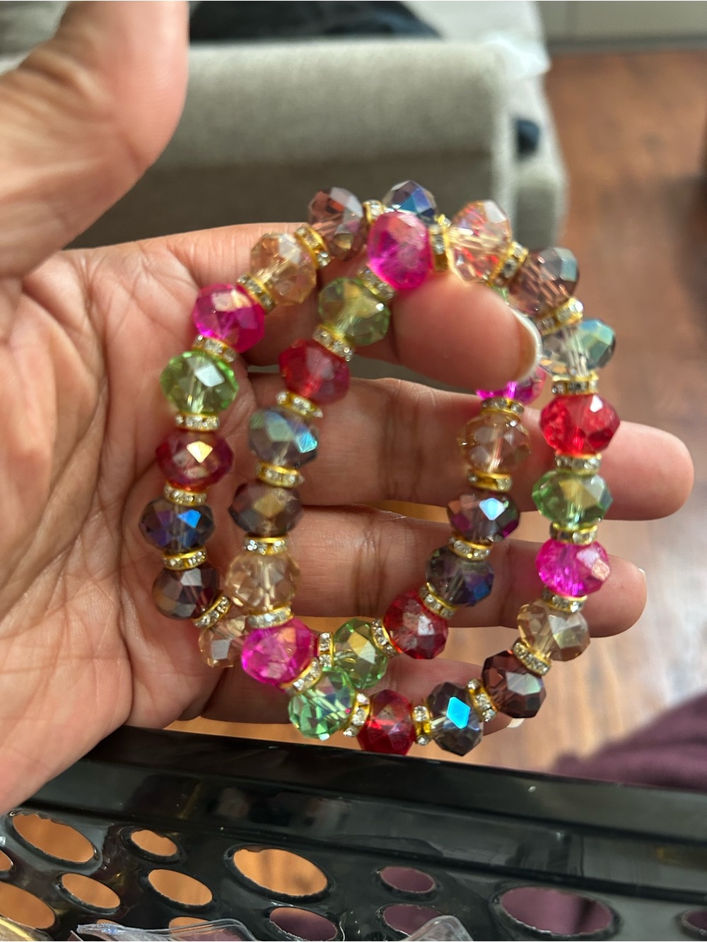 Multicolor Crystal Stretch Bracelet Set — Women Jewelry